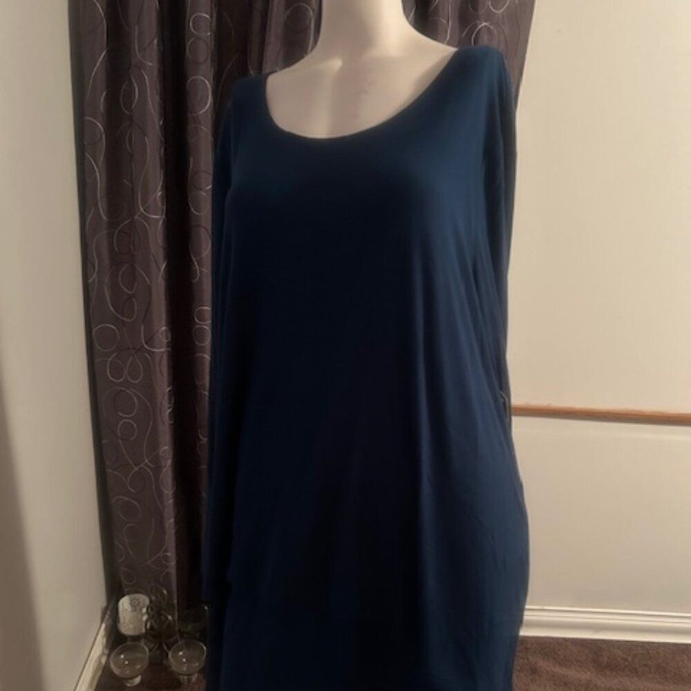 Soft Surroundings Admiral Blue layered tiered tunic, size 2X